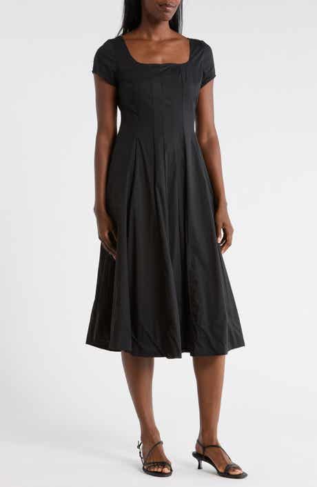 Ellen Tracy Poplin Cap Sleeve Dress