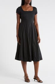 Ellen Tracy Poplin Cap Sleeve Dress