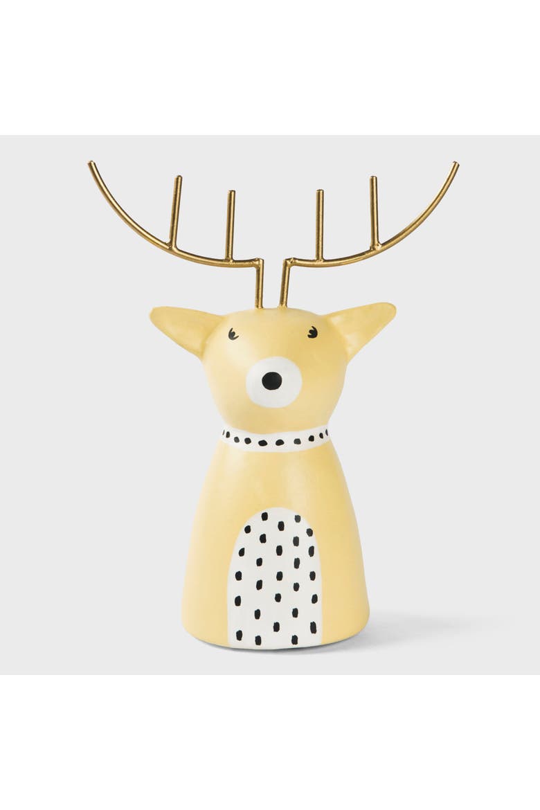Golden Antler Reindeer Figurine, Main, color, Metallic Gold