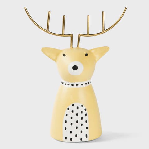Golden Antler Reindeer Figurine