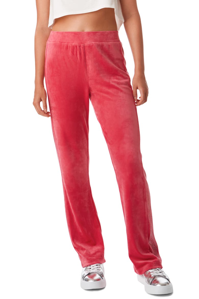 Anniversary Velour Track Pants, Main, color, PINK PARTY