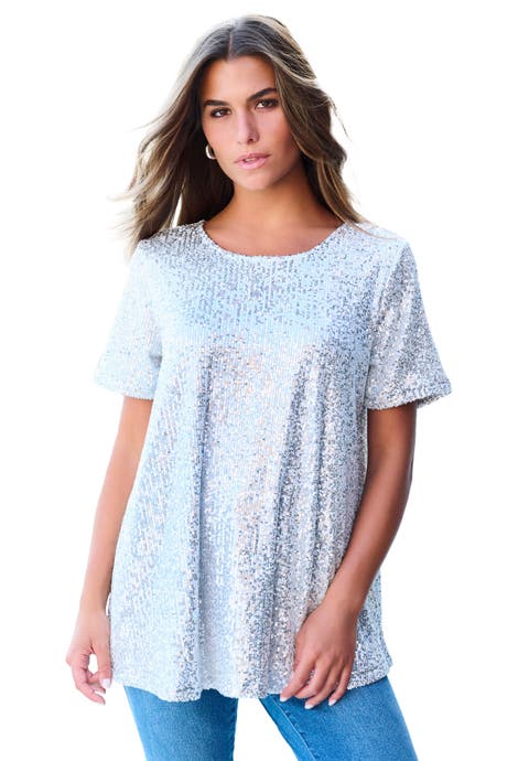 Plus Size Sequin Swing Tee