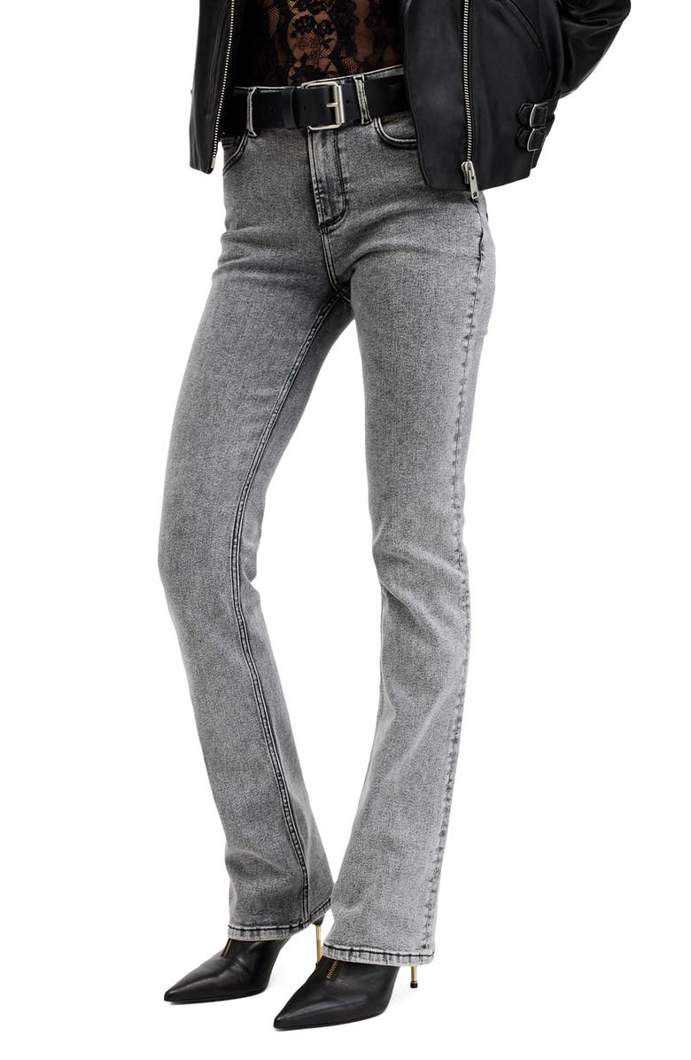 AllSaints Haldan Slim Bootcut Jeans, Main, color, Washed Grey