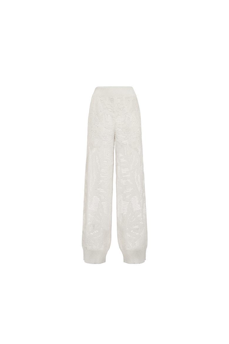 Dazzling water lilies trousers, Alternate, color, White