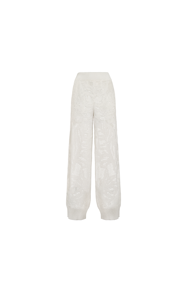 Brunello Cucinelli Dazzling water lilies trousers, Main, color, White