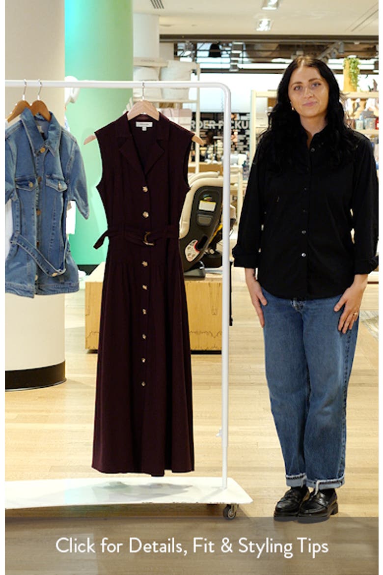 Notched Collar Sleeveless Midi Dress video