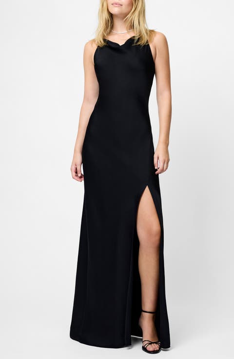 Ennis Cowl Neck Satin Maxi Dress