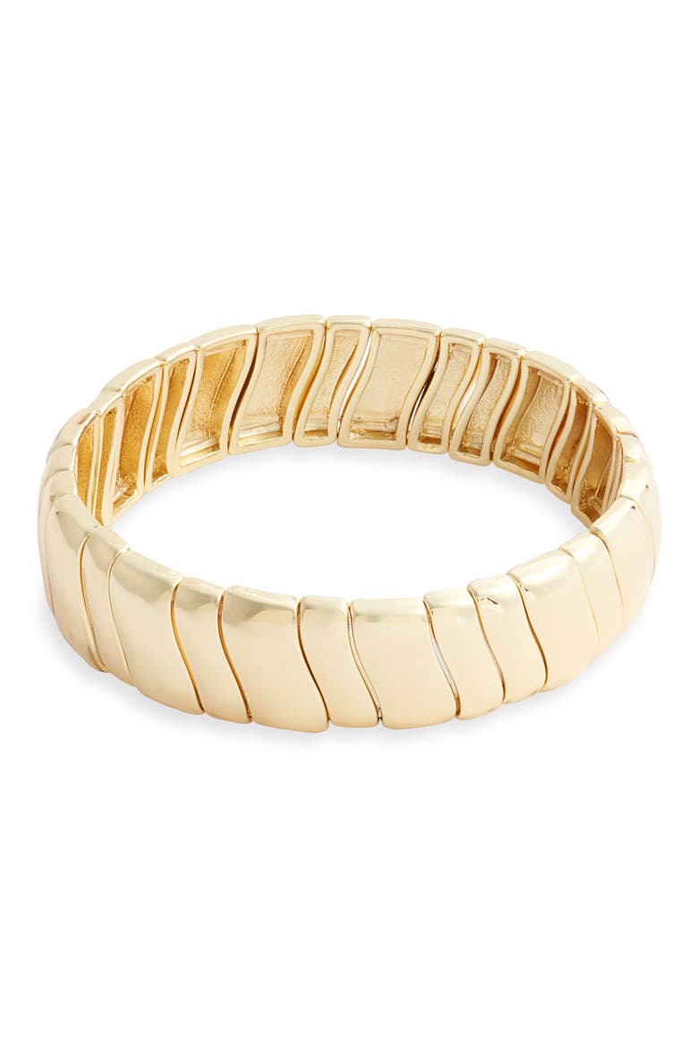 Wavy Link Stretch Bracelet, Main, color, GOLD