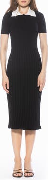 Alexia Admor Lanie Collared Knit Midi Dress