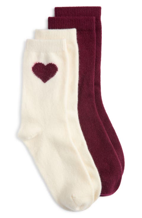 Cashmere Blend Assorted 2-Pack Crew Socks