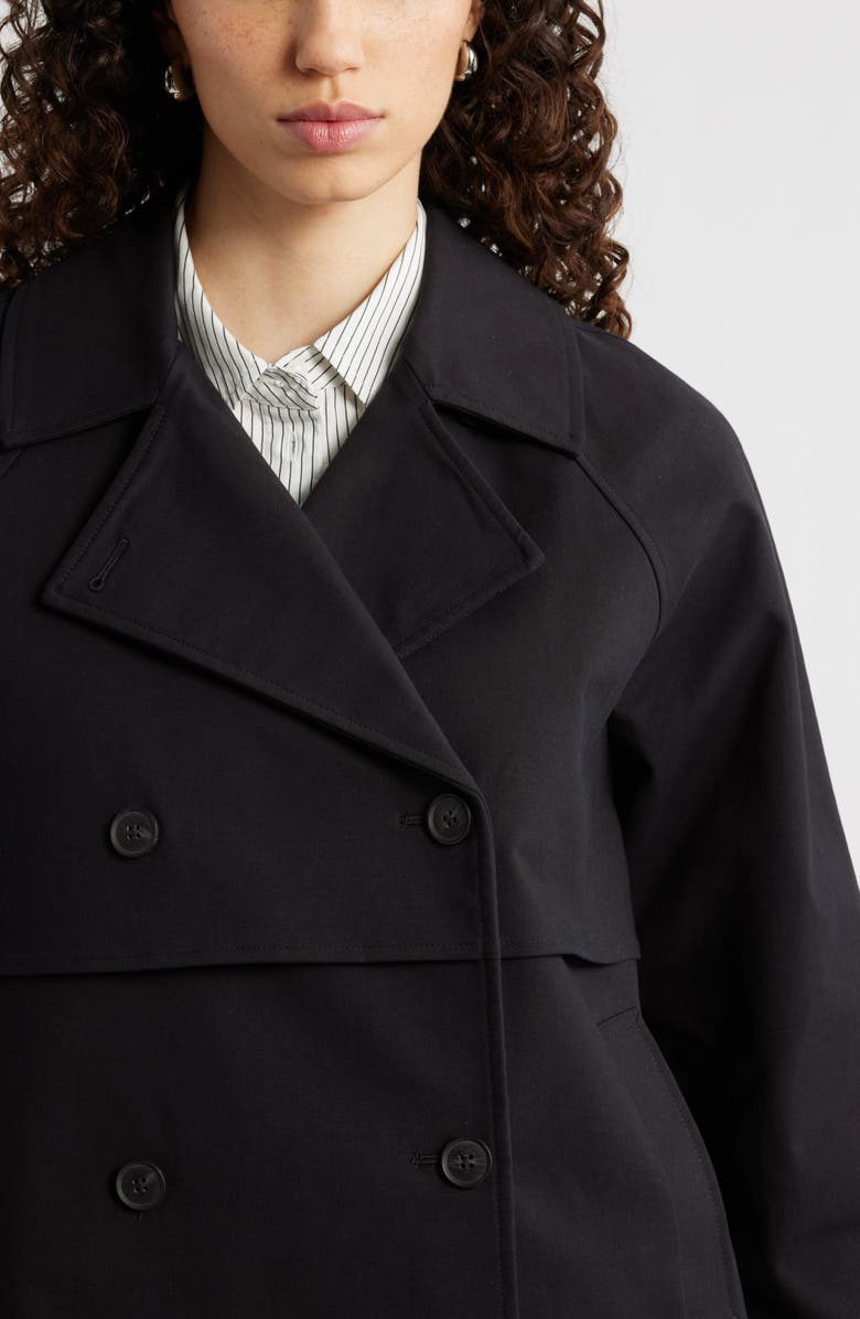 Nordstrom Stretch Cotton Trench Coat, Alternate, color, Black