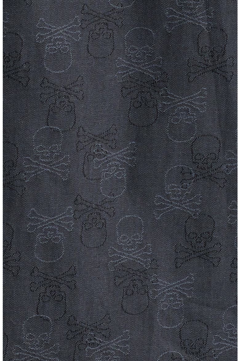 Jacquard Skull Button-Up Shirt, Alternate, color, BLACK