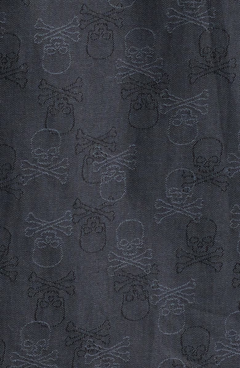 Johnston & Murphy Jacquard Skull Button-Up Shirt, Alternate, color, Black