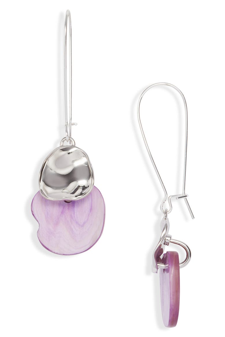 Camilla Horn Drop Earrings, Main, color, LILAC