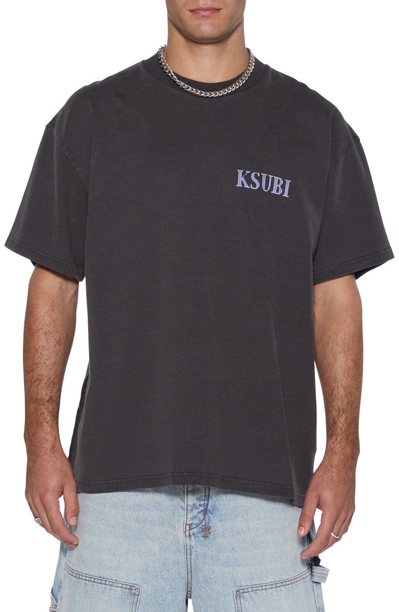 Ksubi Engine Ekcess Graphic T-Shirt, Main, color, Charcoal