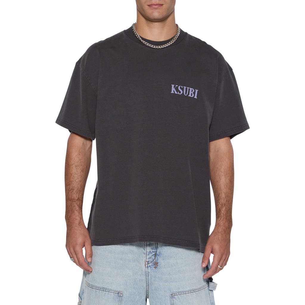 Ksubi Engine Ekcess Oversized Graphic Tee In Gray