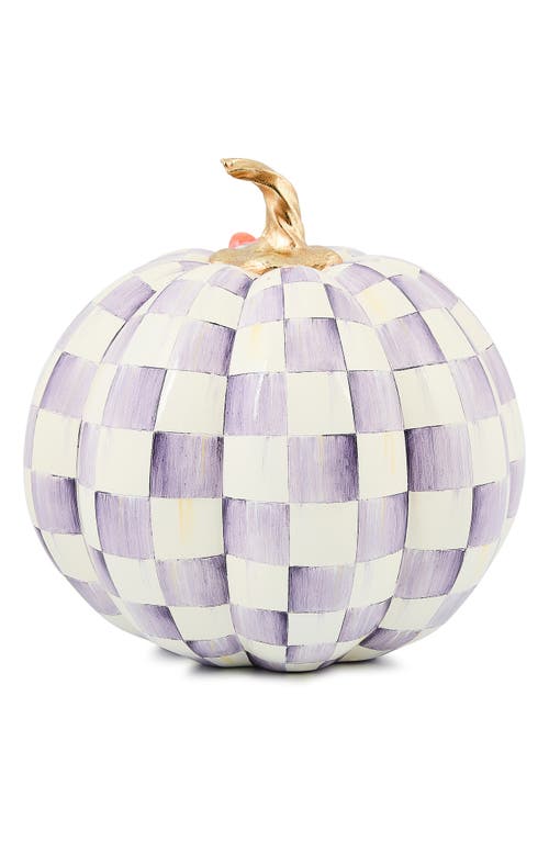 Mackenzie-childs Mackenzie Childs Violet Check Cascade Floral Pumpkin In Purple