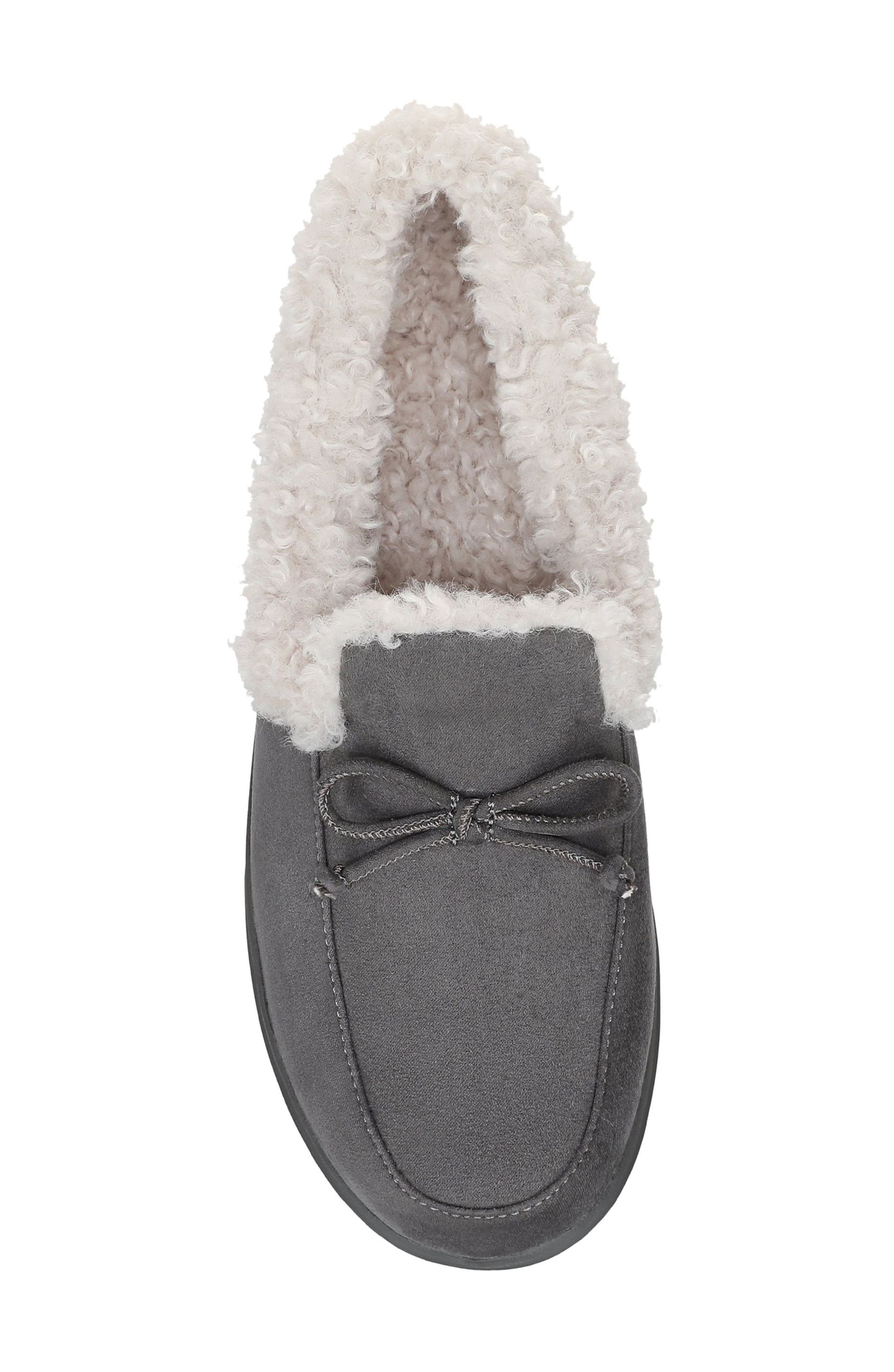 Vionic Claribel Faux Shearling Lined Slipper, Alternate, color, Steel Grey
