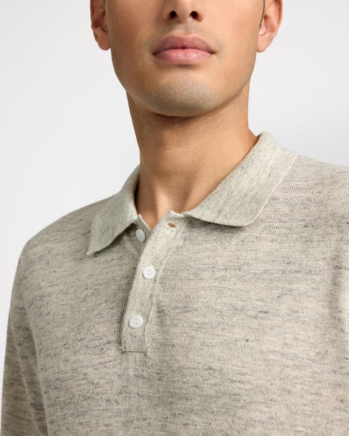 Onia Linen Sweater Polo In Gray
