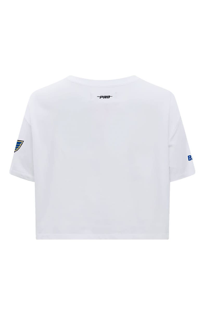 PRO STANDARD Women's Pro Standard White St. Louis Blues Boxy Script Tail Cropped T-Shirt, Alternate, color, White