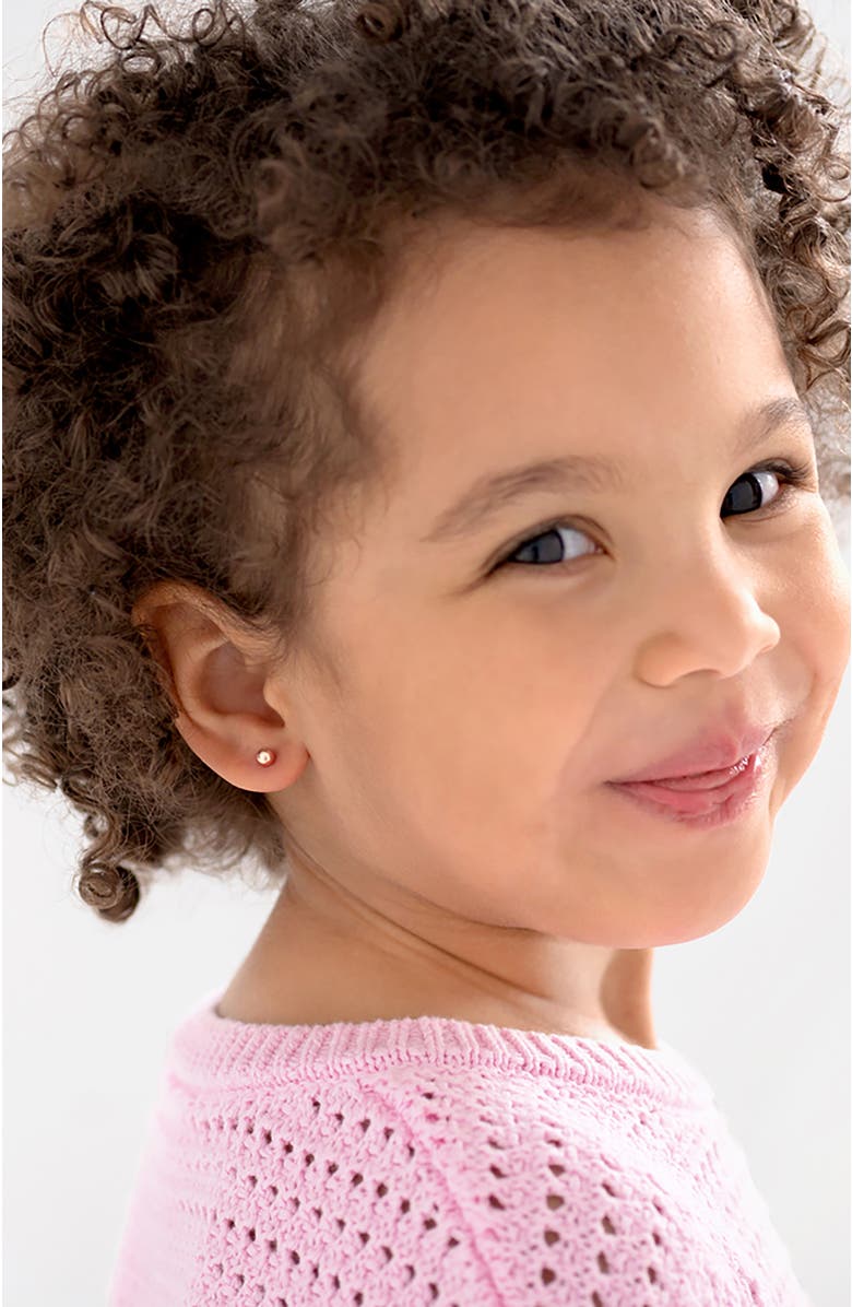 In Season Jewelry 14k Classic Ball Earrings, Alternate, color, Rose Gold