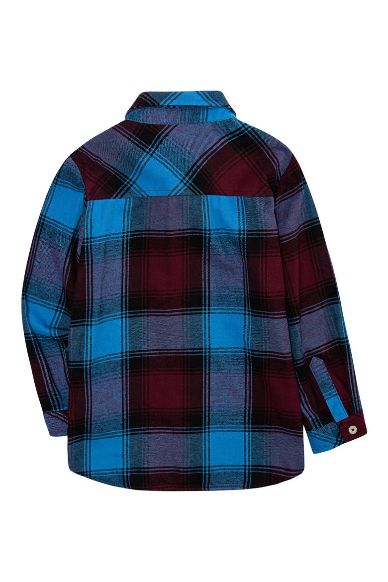 Kids' Plaid Cotton Button-Up Shirt, Alternate, color, UTOPIA