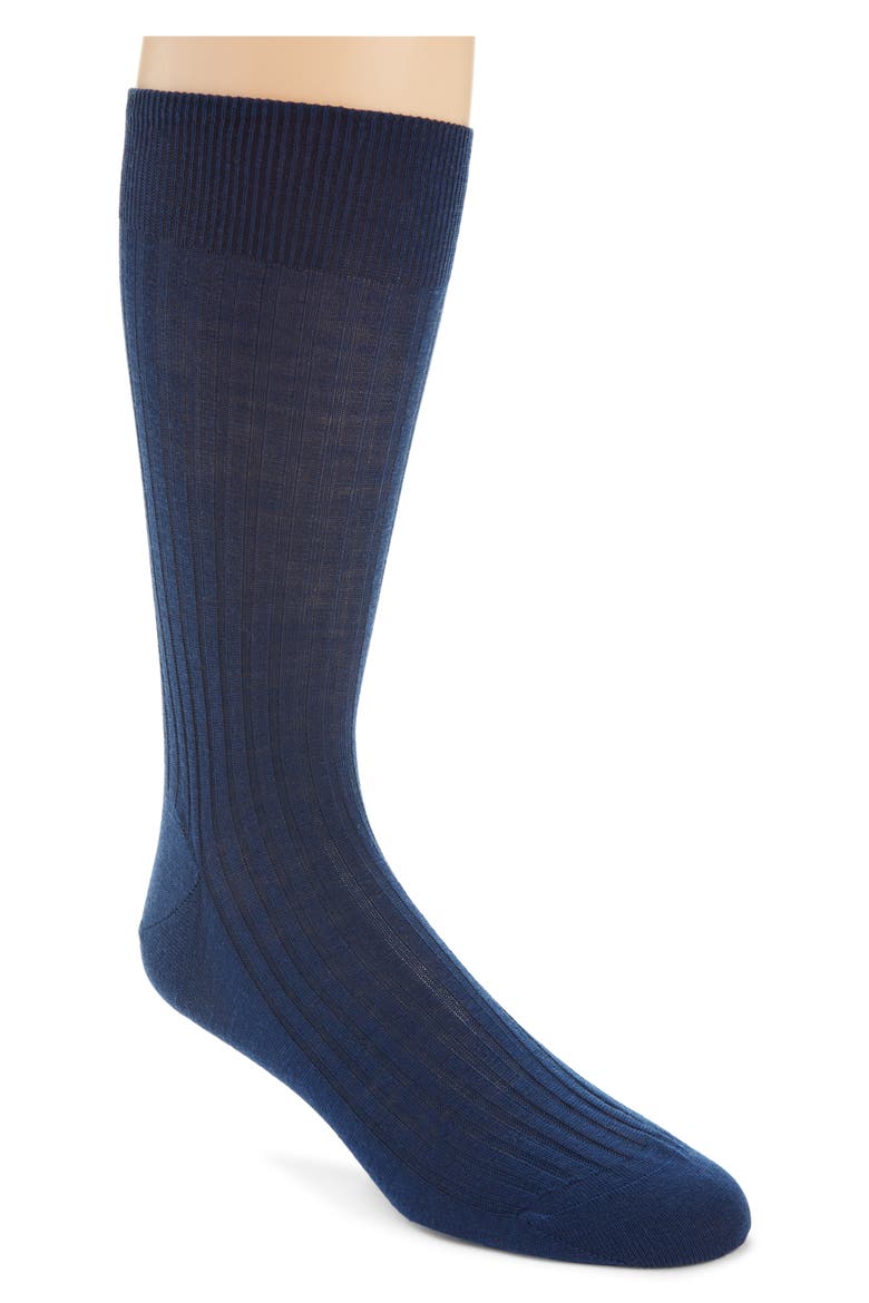 Merino Wool Blend Dress Socks, Main, color, DK BLUE