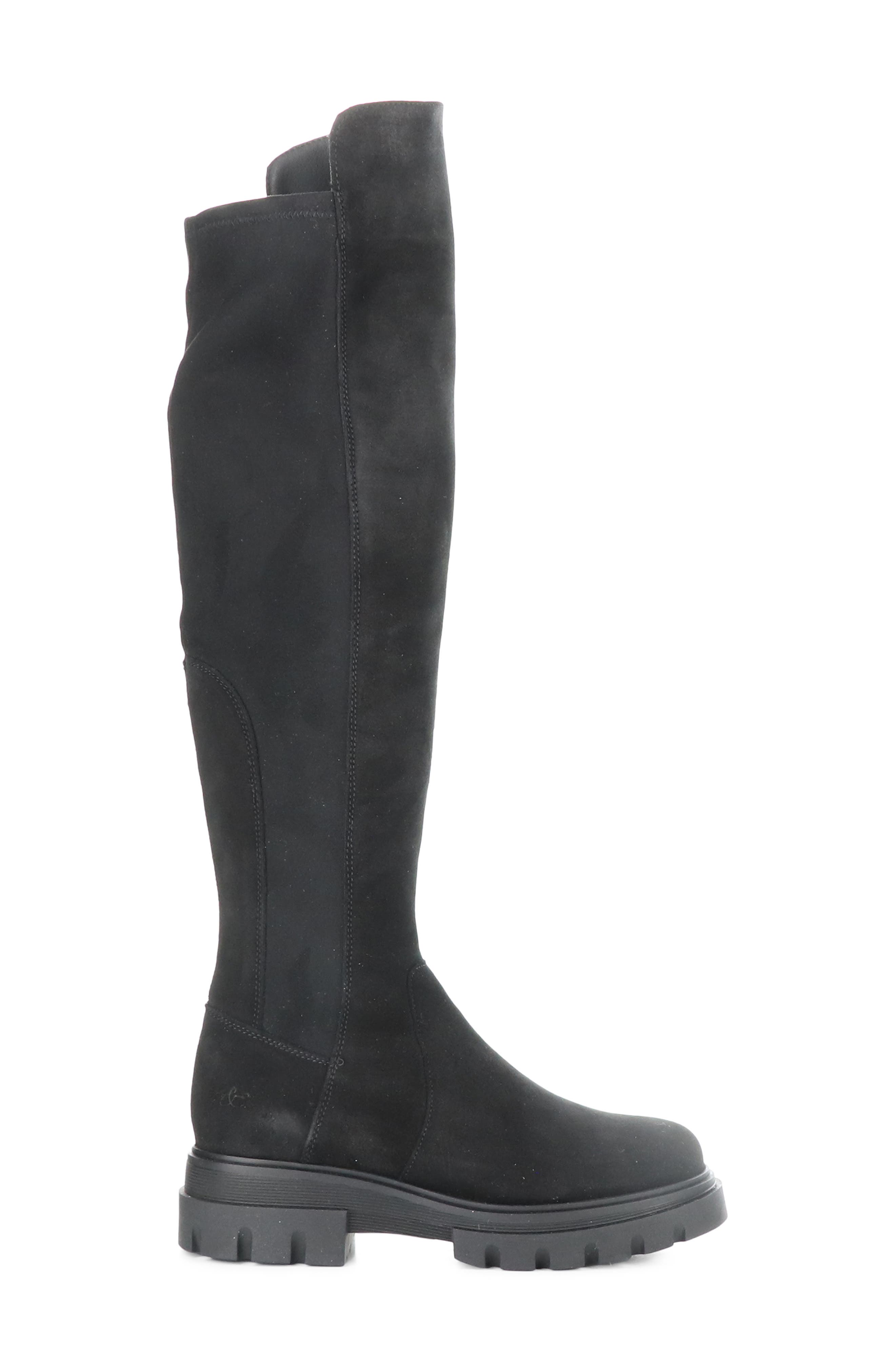 Bos. & Co. Fifth Waterproof Knee High Boot, Alternate, color, Black Suede/ Stretch