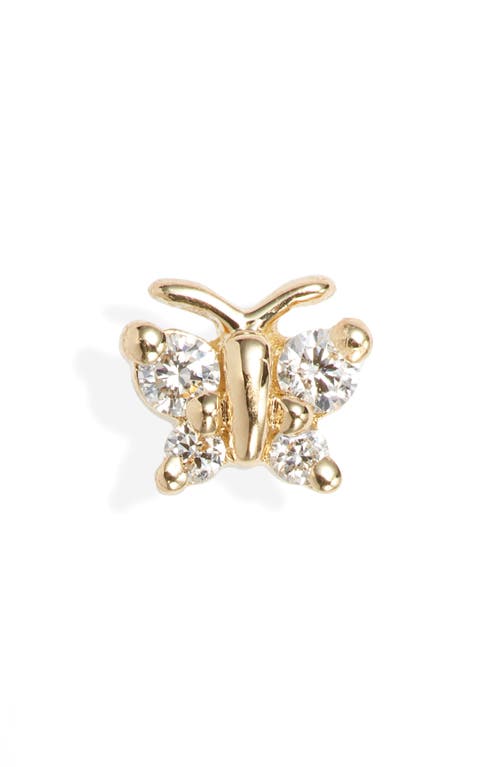 Maria Tash Diamond Butterfly Stud Earring In Gold