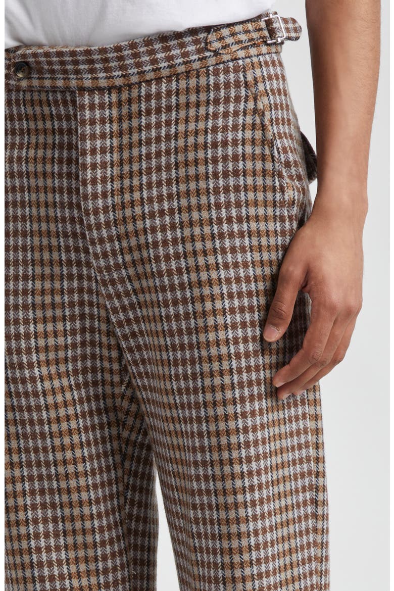 Marston Check Merino Wool Straight Leg Trousers, Alternate, color, BROWN MULTI