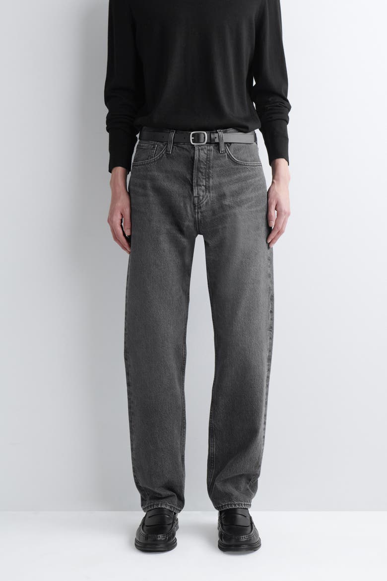 Signature Regular-Fit Straight-Leg Jeans, Alternate, color, GREY