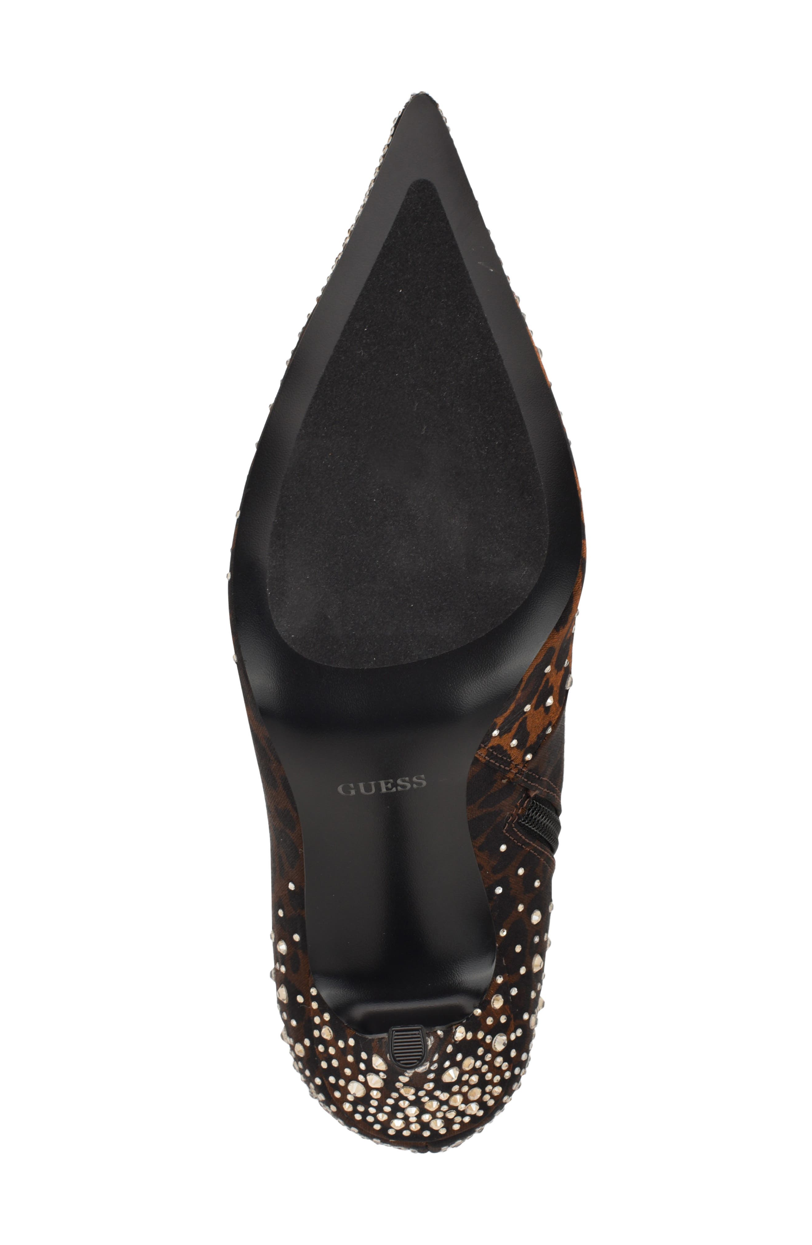GUESS Gomoray Rhinestone Bootie, Alternate, color, Dark Brown
