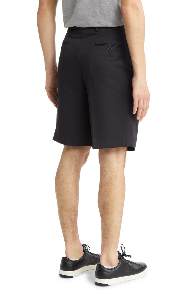 Microfiber Pleated Shorts, Alternate, color, BLACK