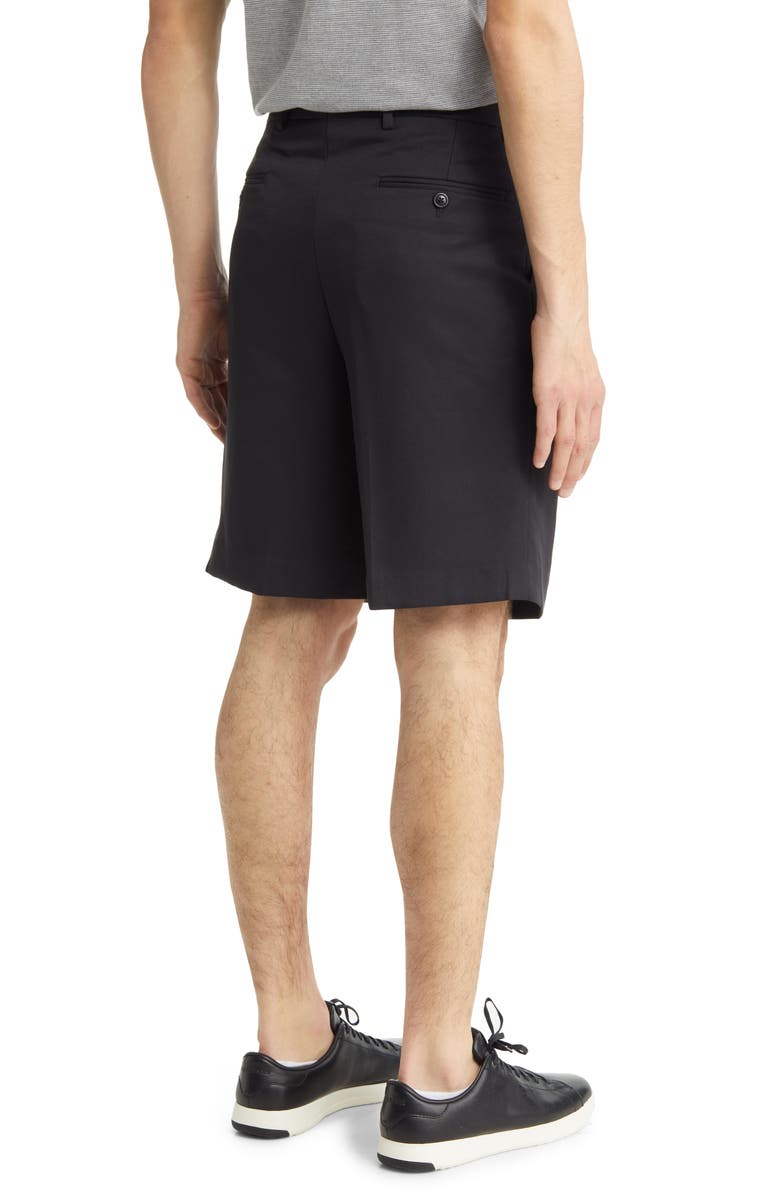 Berle Microfiber Pleated Shorts, Alternate, color, Black