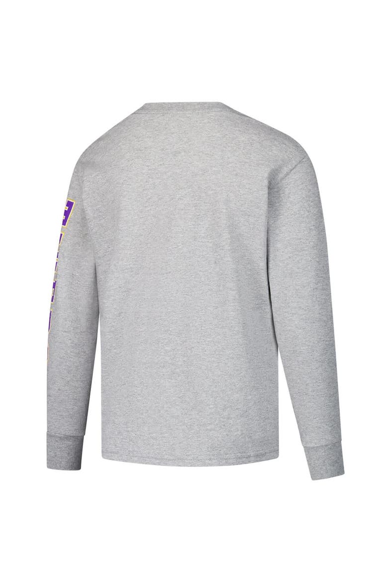 Youth Champion Gray LSU Tigers Distressed Arch Over Logo Long Sleeve T-Shirt, Alternate, color, Gray