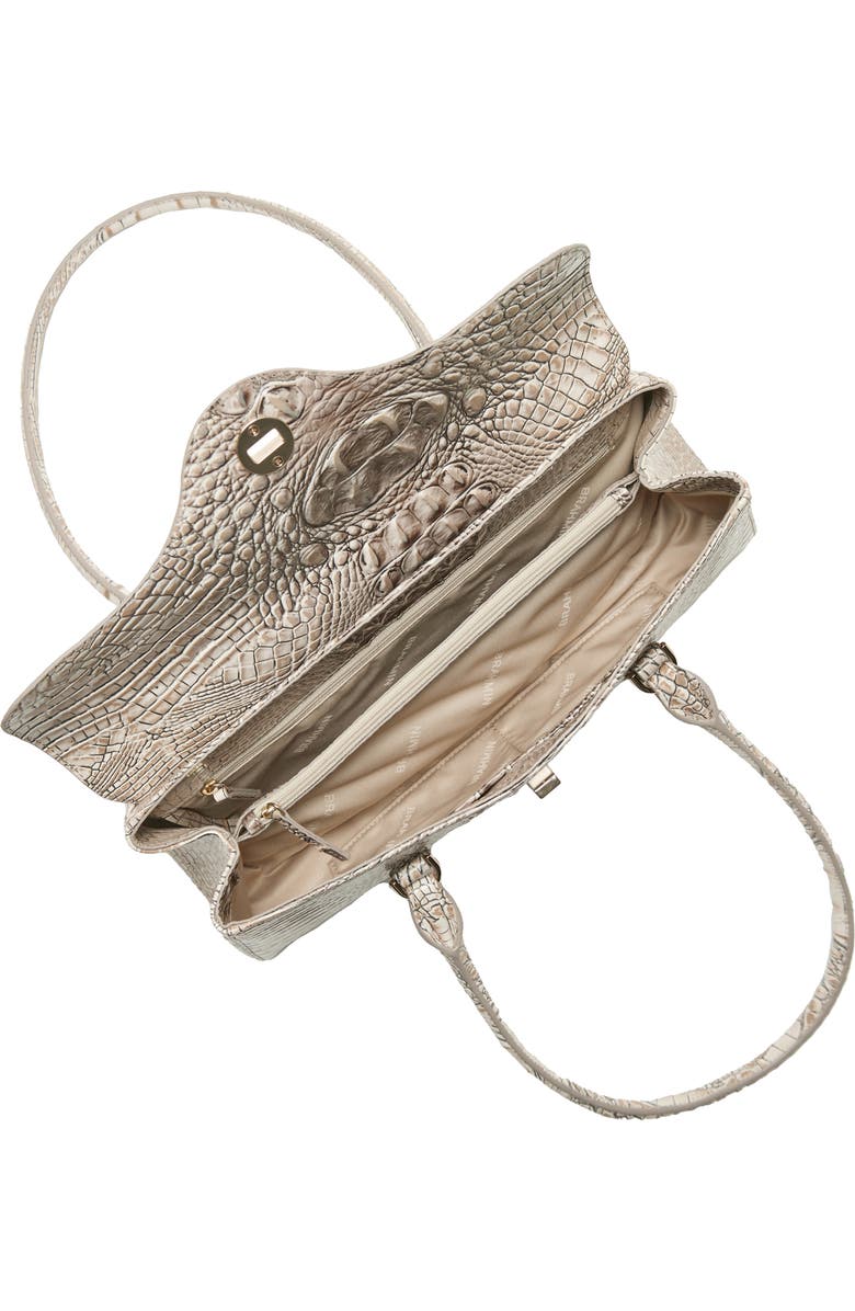 Brahmin Dayan Croc Embossed Leather Satchel, Alternate, color,