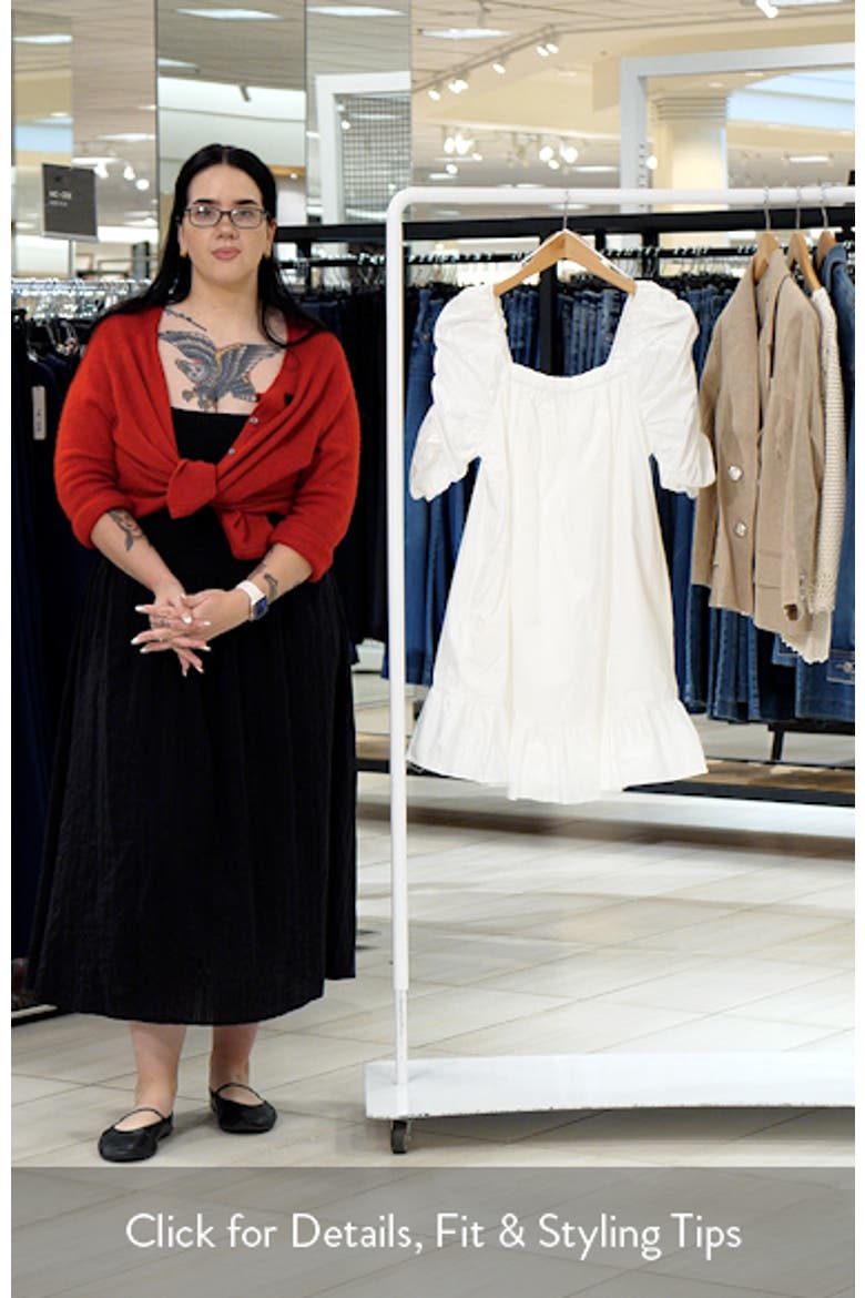 Puff Sleeve Cotton Shift Dress video