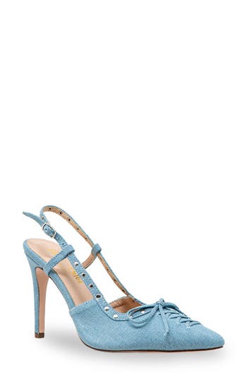 CHASE & CHLOE CHASE AND CHLOE AMALIA STUD SLINGBACK POINTED TOE PUMP 