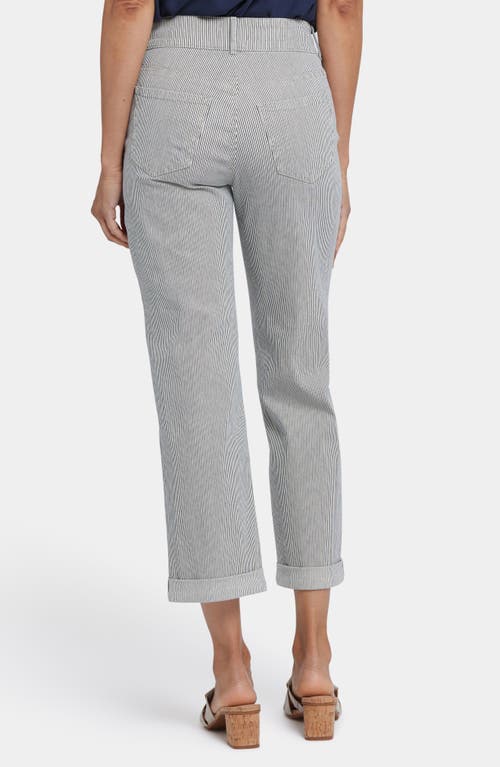 Nydj Bailey High Rise Cropped Straight Jeans In Luarca Stripe In Luarca Stripe