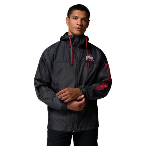 Men's Columbia  Black Ohio State Buckeyes Flash Challenger II Full-Zip Hooded Windbreaker