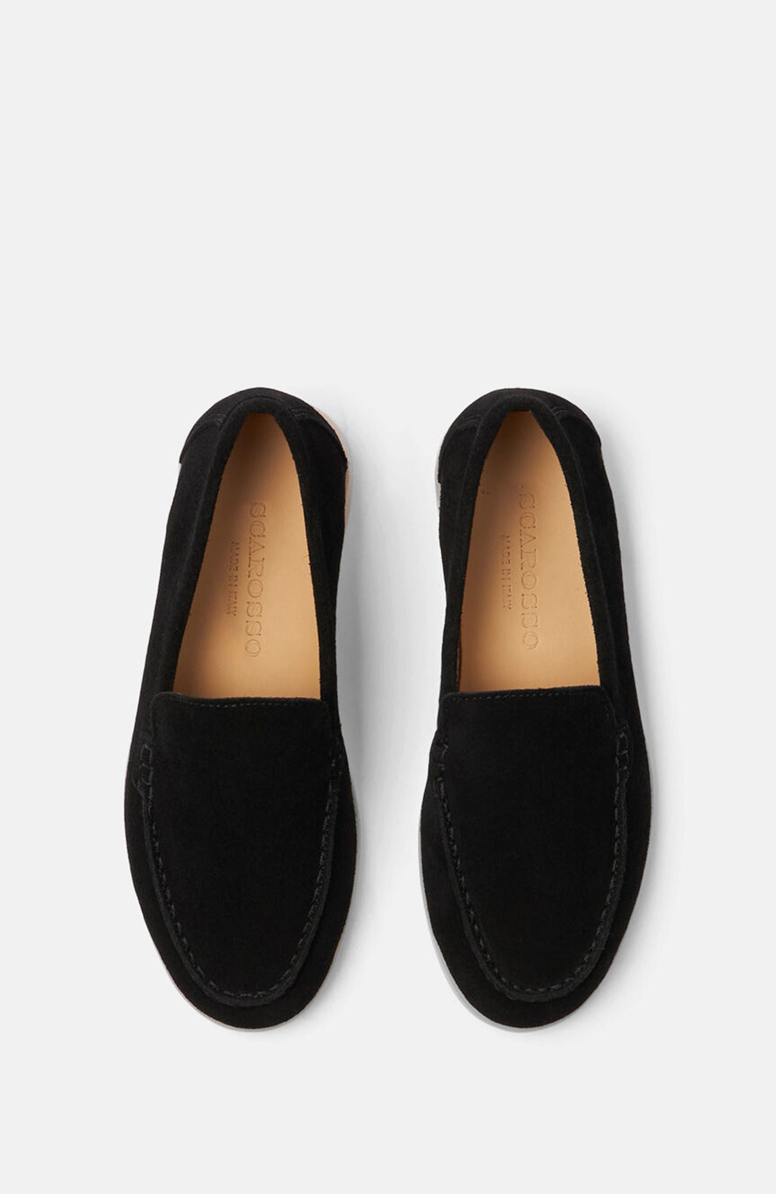 SCAROSSO Ludovica Girl Loafers, Alternate, color, Black - Suede