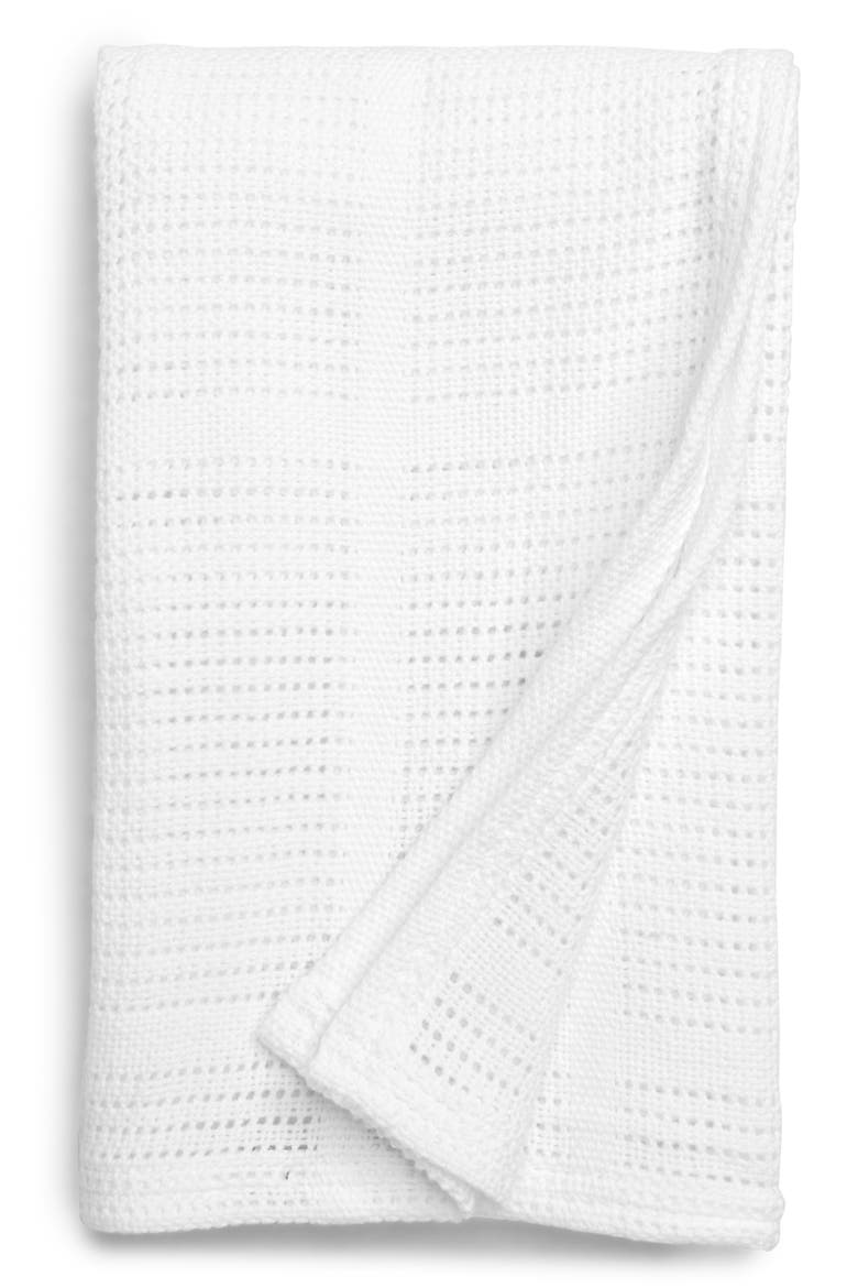 Cellular Baby Blanket, Main, color, WHITE