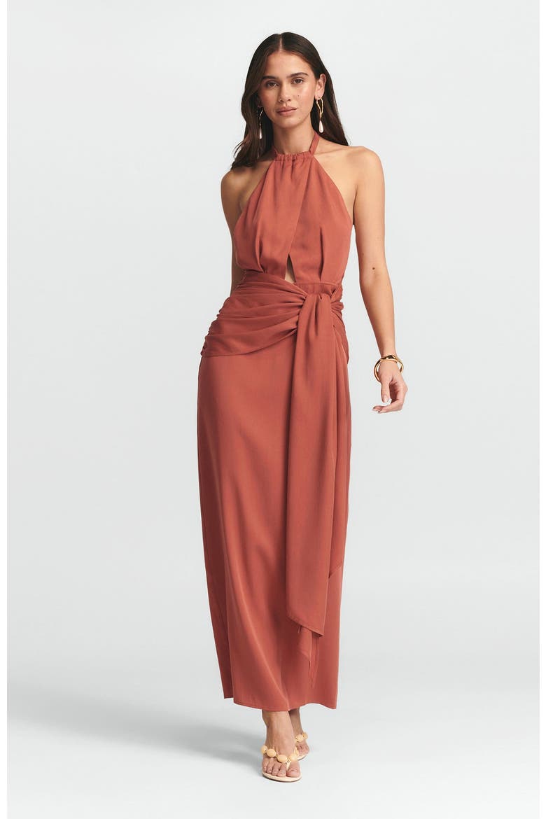 Nessie Midi Dress, Alternate, color, Indian Red