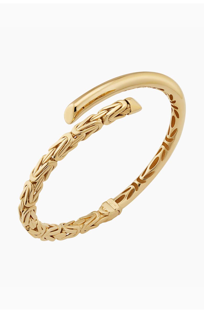 Oradina 14K Yellow Gold Byzantine Bypass Bangle, Main, color, Yellow Gold