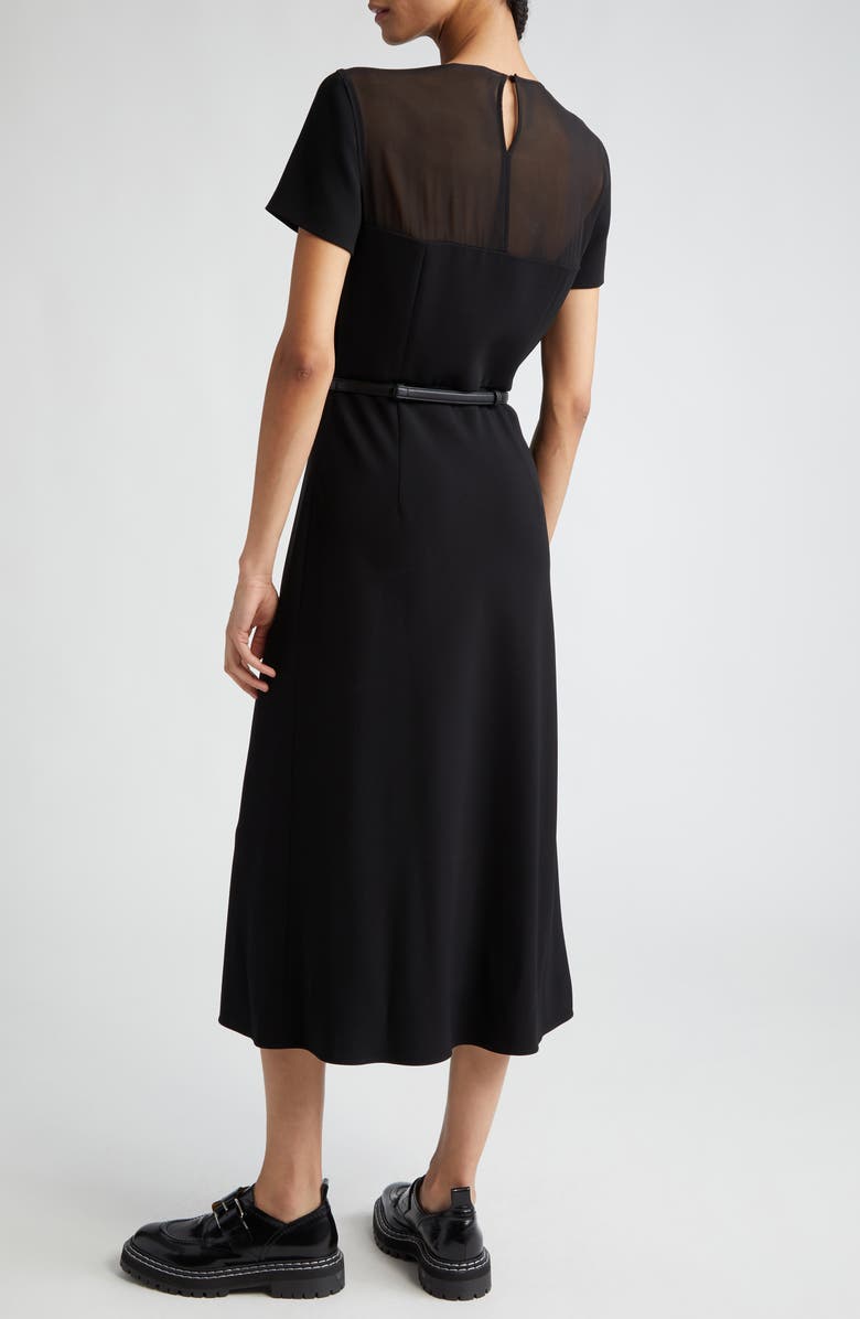 Max Mara Studio Asturie Mixed Media Belted Dress, Alternate, color, 