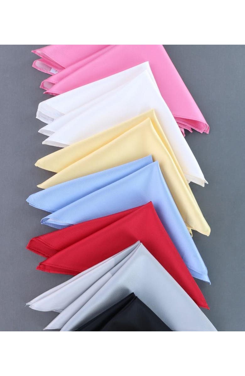 Trafalgar The Gatsby 12 inch Solid Silk Pocket Square, Alternate, color, Black