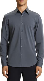 Theory Sylvain ND Structure Knit Button-Up Shirt