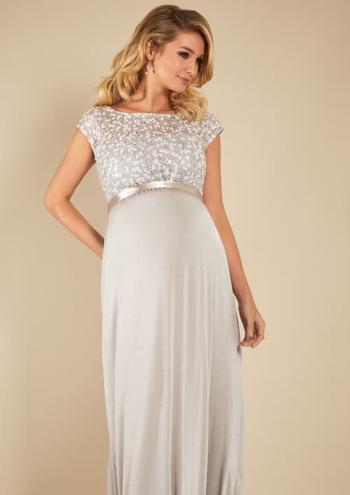 Tiffany Rose Maternity Mia Maternity Gown In Gray