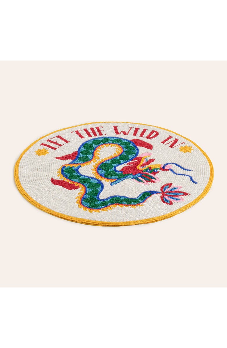 Zsa Zsa Zsu Dadri Beadded Placemat Wild 14 In, Alternate, color, White