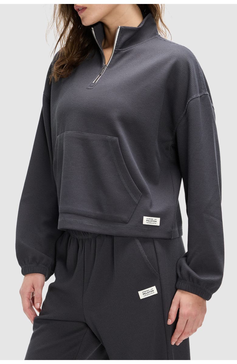 Peloton Waffle Mock Neck 1/2 Zip, Alternate, color, Slate